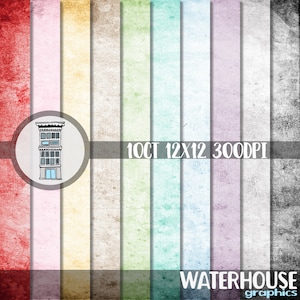 Distressed grunge textures Old Paper Digital Scrapboooking Paper Pack INSTANT DIGITAL DOWNLOAD Bright Assorted colors worn aged background
