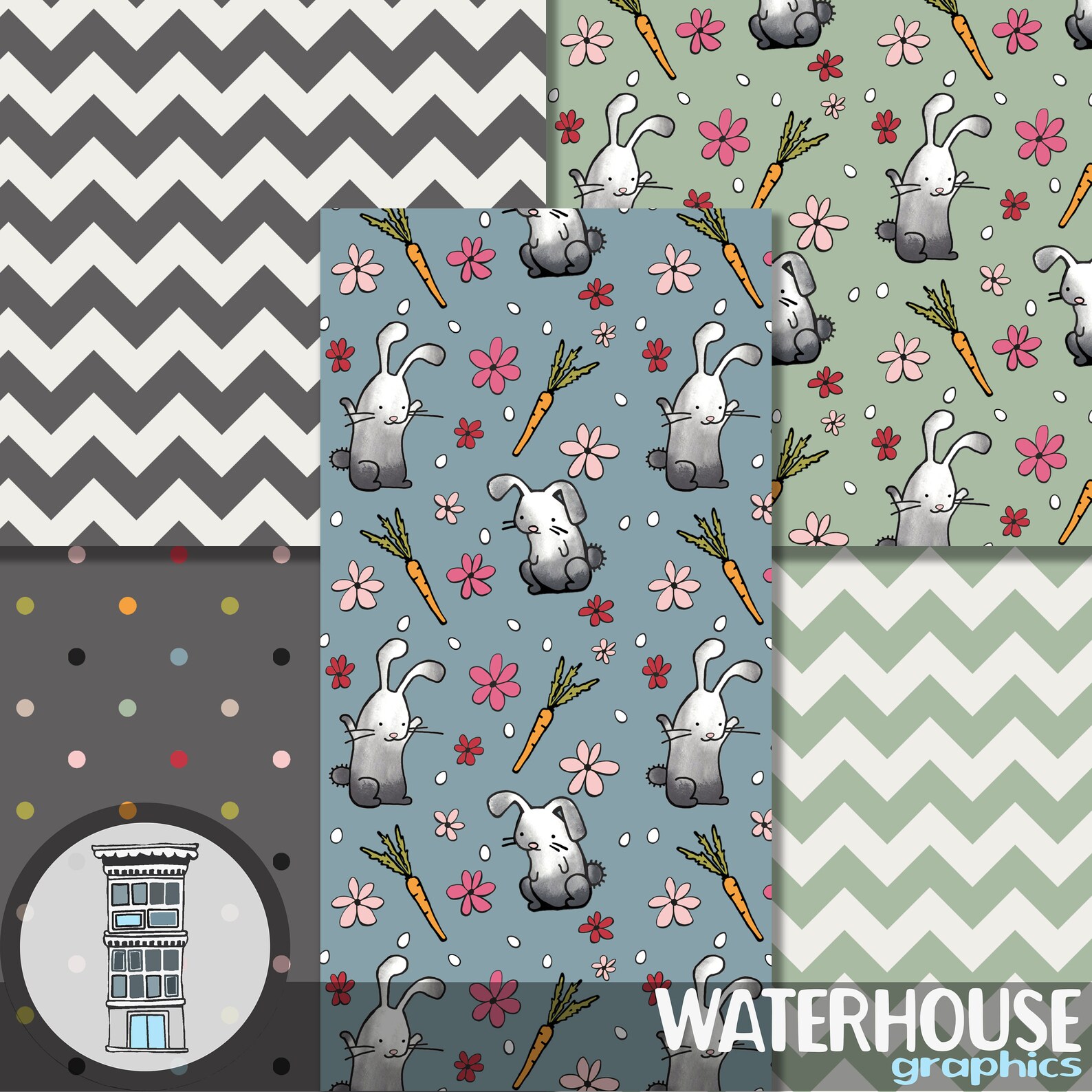 Easter Digital Paper Pack INSTANT DOWNLOAD Beige Teal Blue Cute EASTER ...