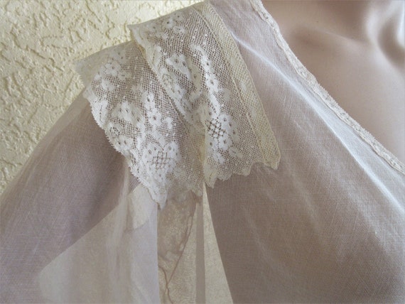 Vintage 1940's fine Nylon Pale Pink Net Boudoir J… - image 3