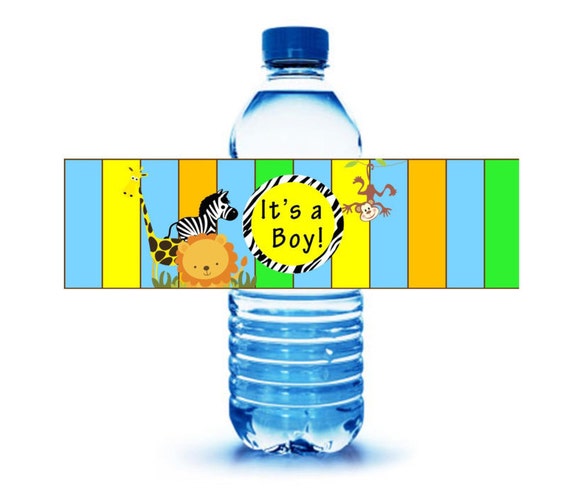 ANIMAL baby shower // Safari party labels // water bottle party labels // Soda labels // Monkey Baby shower // Animal Baby shower Il_570xn