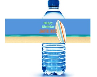 SURF THEME PARTY // Surfer dude party labels // water bottle party labels // Soda labels // beach birthday party // Surf Board party