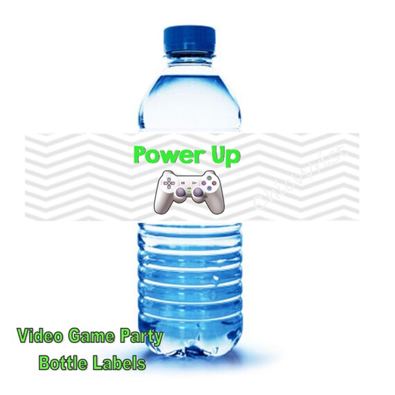 Video Game Party Labels Water Bottle Party Labels Soda Etsy