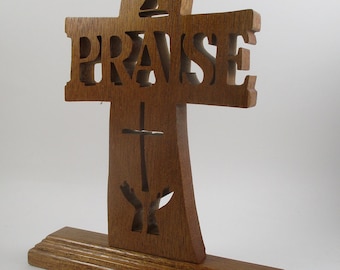 Curved Praise Cross CR01