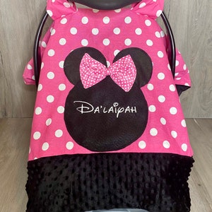 Minnie Mouse • Funda de asiento de coche inspirada • Regalo personalizado • Regalo para nueva mamá • Mickey Mouse • Regalo para bebé de Disney • Regalo para recién nacido • Regalo para baby shower •