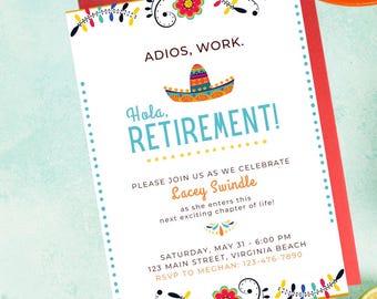 Fiesta Mexican Cinco de Mayo - Retirement Party Invitation - Retirement - Canva Template