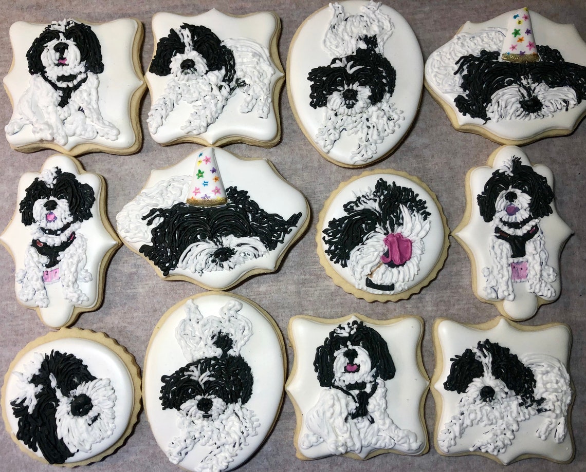 Custom Dog Sugar Cookies Personalized Pet Cookies Decorated Etsy