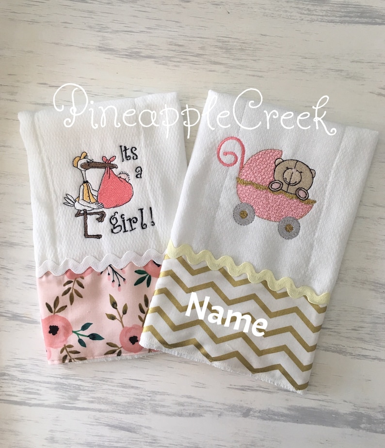 Baby Girl Burp Clothsdiaper Burp Cloths Its a Girl Burp Etsy
