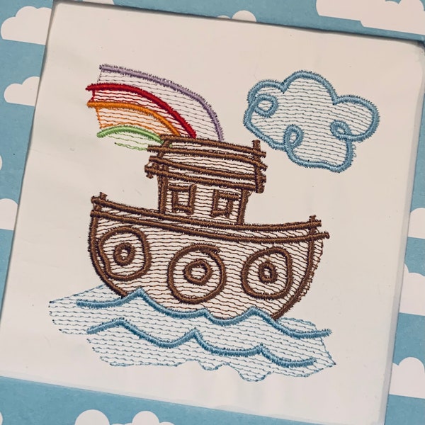 Noahs Ark Embroidery Design Etsy