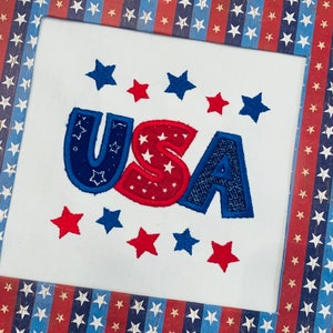 USA Applique Design,USA applique,Patriotic Applique,4th of July applique