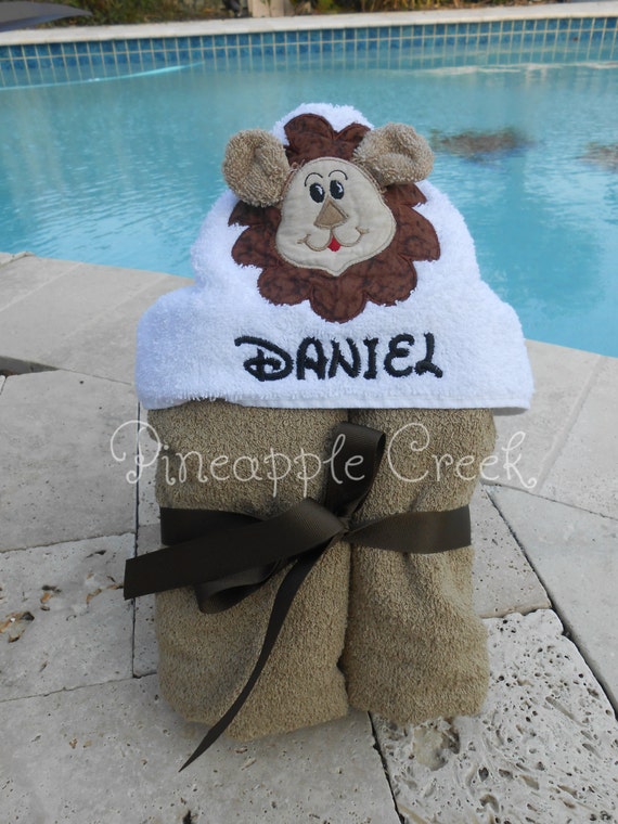 Lion Hooded Towel MONOGRAM INCLUDED