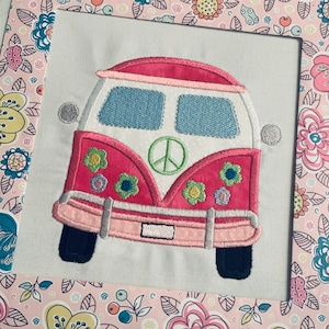 VW bus applique design,vw bus applique,volkswagon bus applique design,vintage vw bus applique design