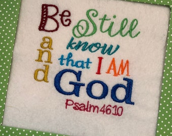 Wees nog steeds schrift borduurontwerp, psalm 46:10 borduurontwerp, schrift borduurwerk, schrift borduurontwerp, wees stil en weet ontwerp
