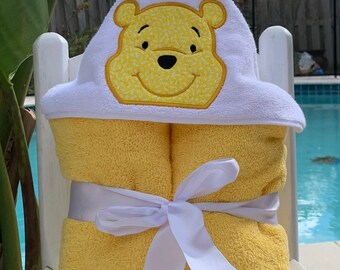 honey bear hooded towel