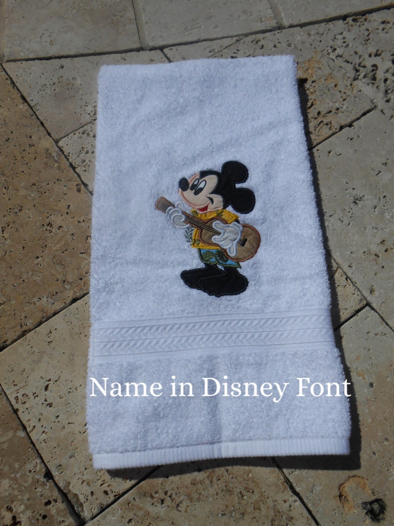 Hula Mickey and Minnie Mouse Hand Towels FREE MONOGRAM Etsy