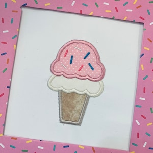 Eistüte Applikation Design,Eiscreme Applikation,Sommer Applikation Design