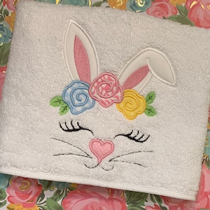 Bunny Applique Design,Bunny Face Applique Design, Sleepy Bunny Applique Design,Sleeph Bunny Hooded Towel Design,Bunny Peeker applique Design