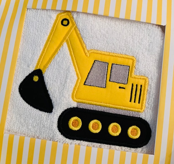 excavator applique design,excavator applique,construction truck applique,boys truck applique