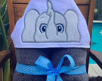 Elephant boy hooded towel NAME INCLUDED,boy elephant hooded towel,elephant hooded towel,kids hooded towel