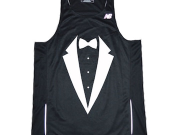 Tuxedo Men&#39;s Running Singlet Jersey