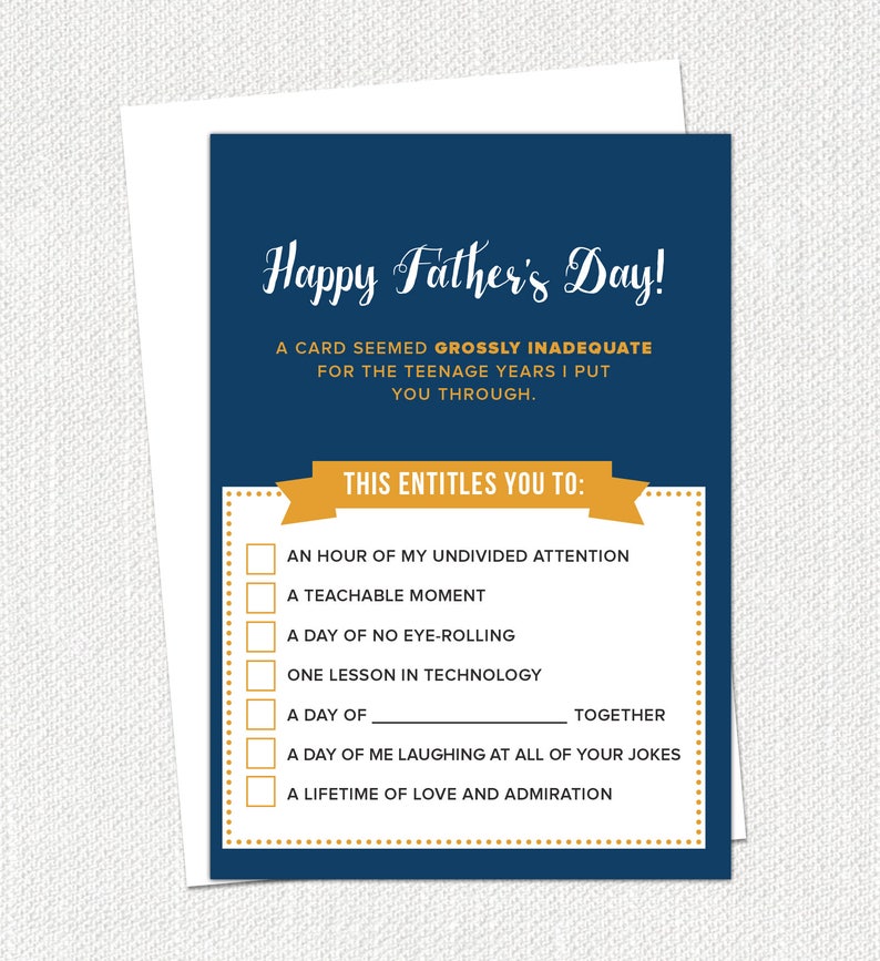 Funny Father's Day Card, Dad, Fathers Day Gift, Dad Coupon, Gifts for Dad image 1