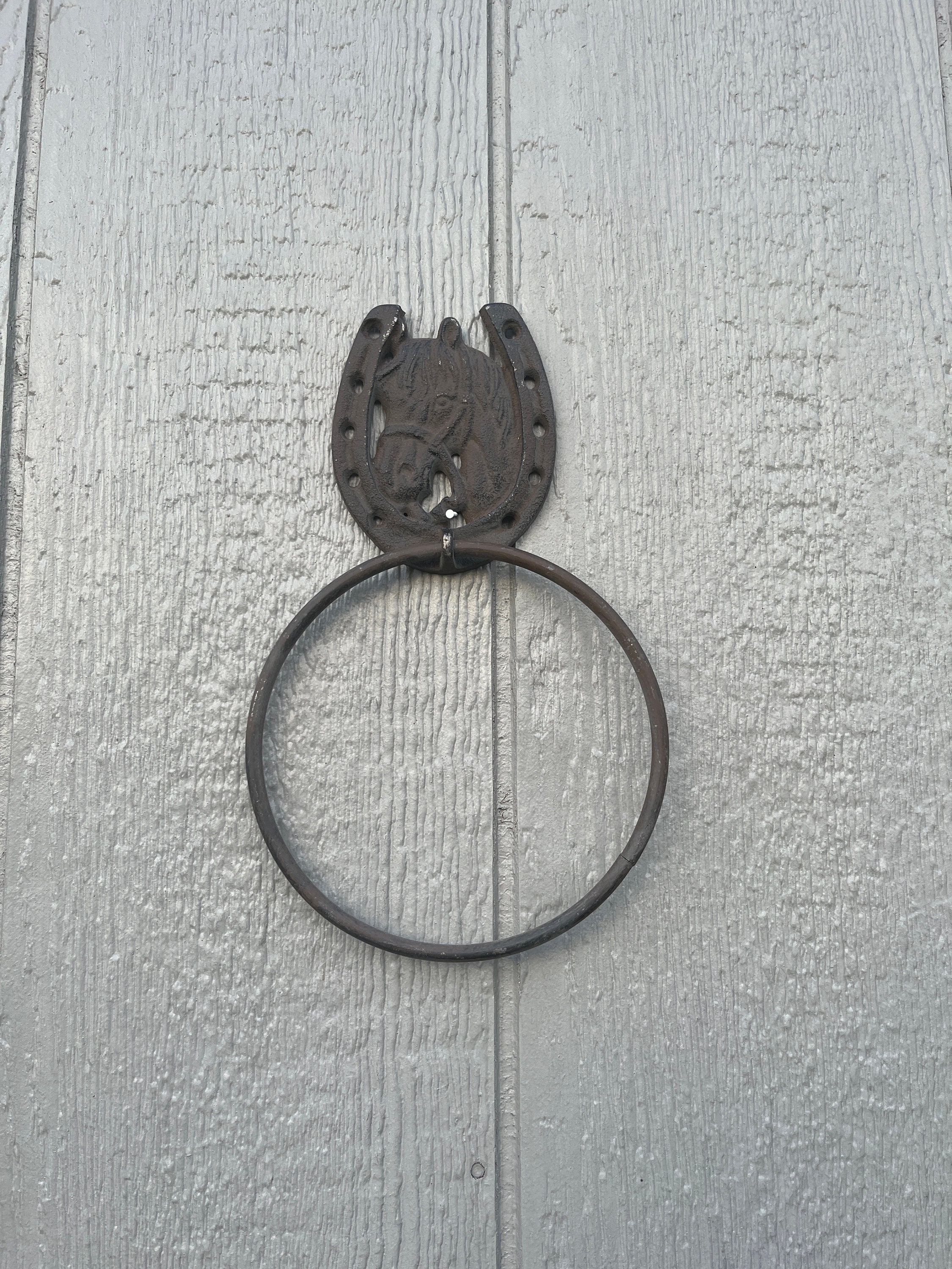 Horse head towel ring discount