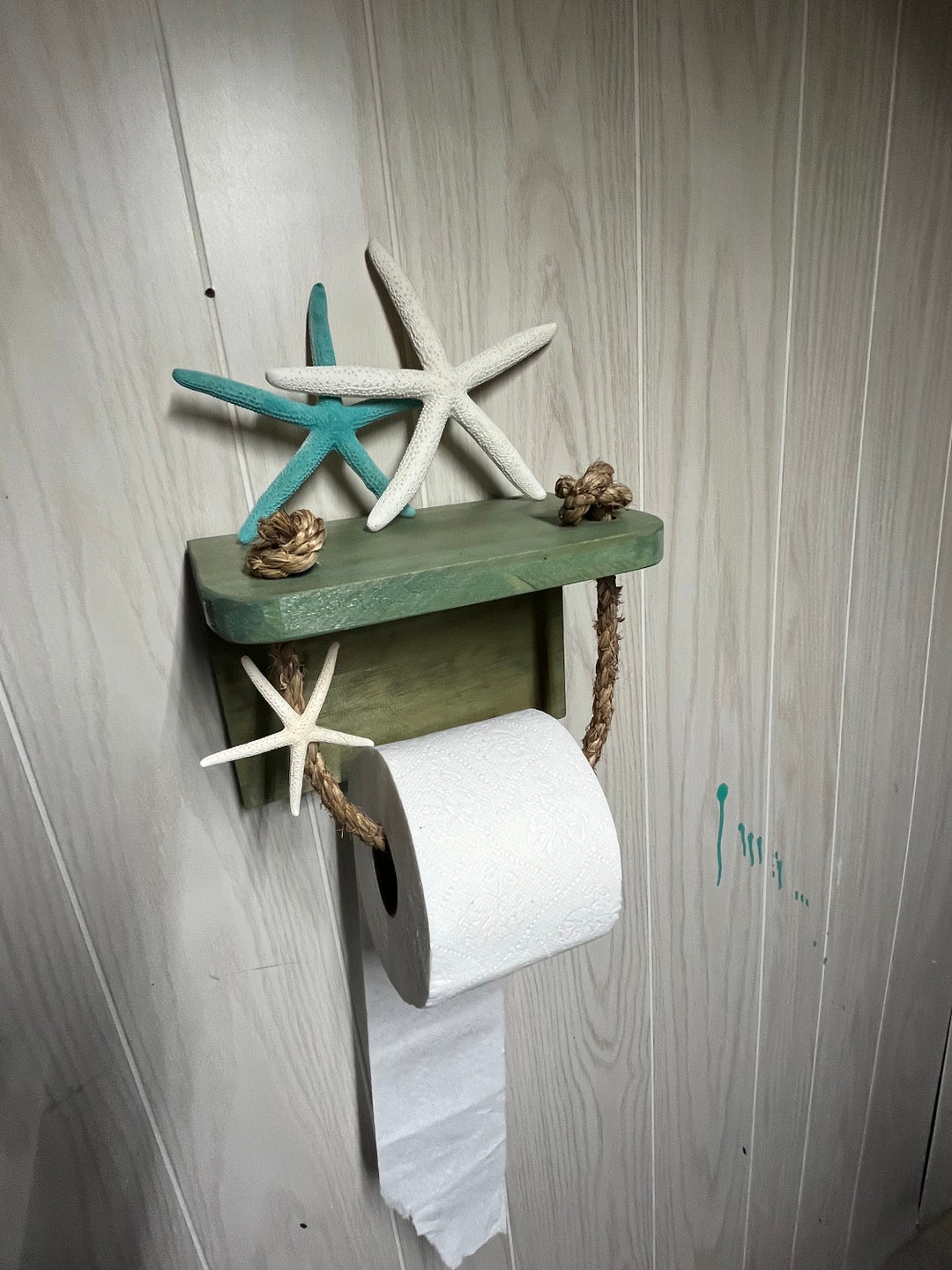 Nautical Bathroom Toilet Paper Holder With Shelf - Etsy
