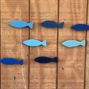 Wooden Fish Wall Decor: Set of Seven, Nautical Lake House Art
