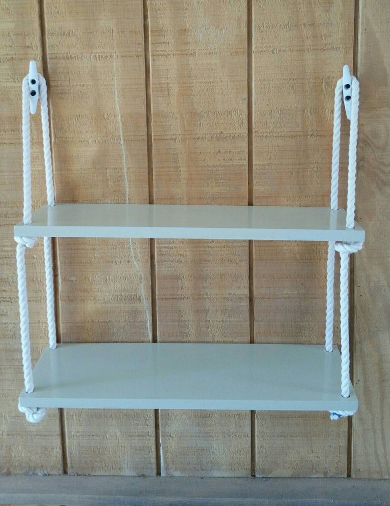 Swing Nautical Rope Shelf 2 Tier Hanging Shelf Nautical Etsy