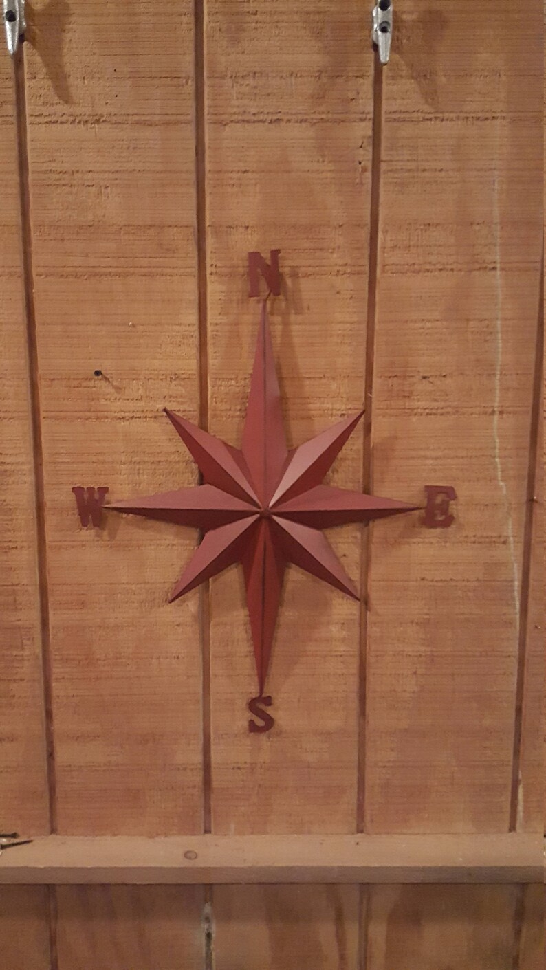 Compass Rose Metal Wall Hanging Decor Nautical Nursery Woodland