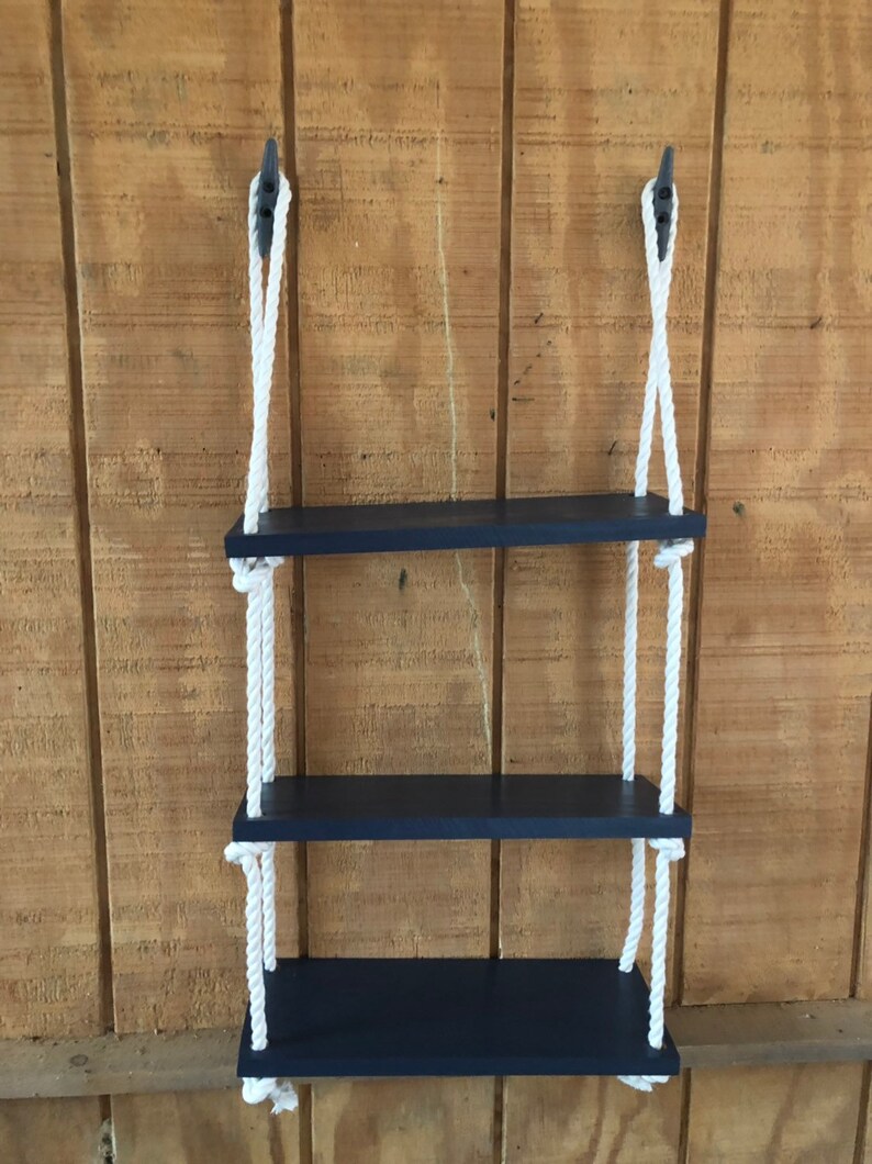 Nautical Shelf 3 Tier Nautical Shelf Coastal Wall Decor Etsy