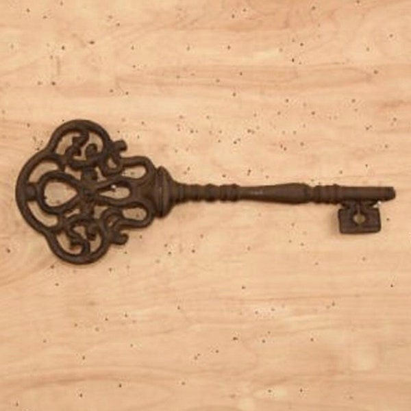 Large Cast Iron Key Wall Decor, Rustic Farmhouse Style (13x5 inch)
