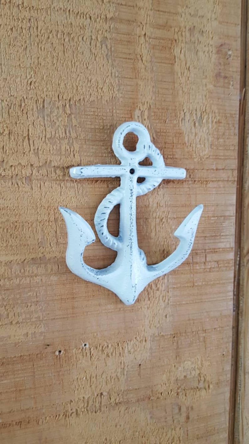 Painted Anchor / Anchor Hook / Nautical Home Decor / Beach Etsy