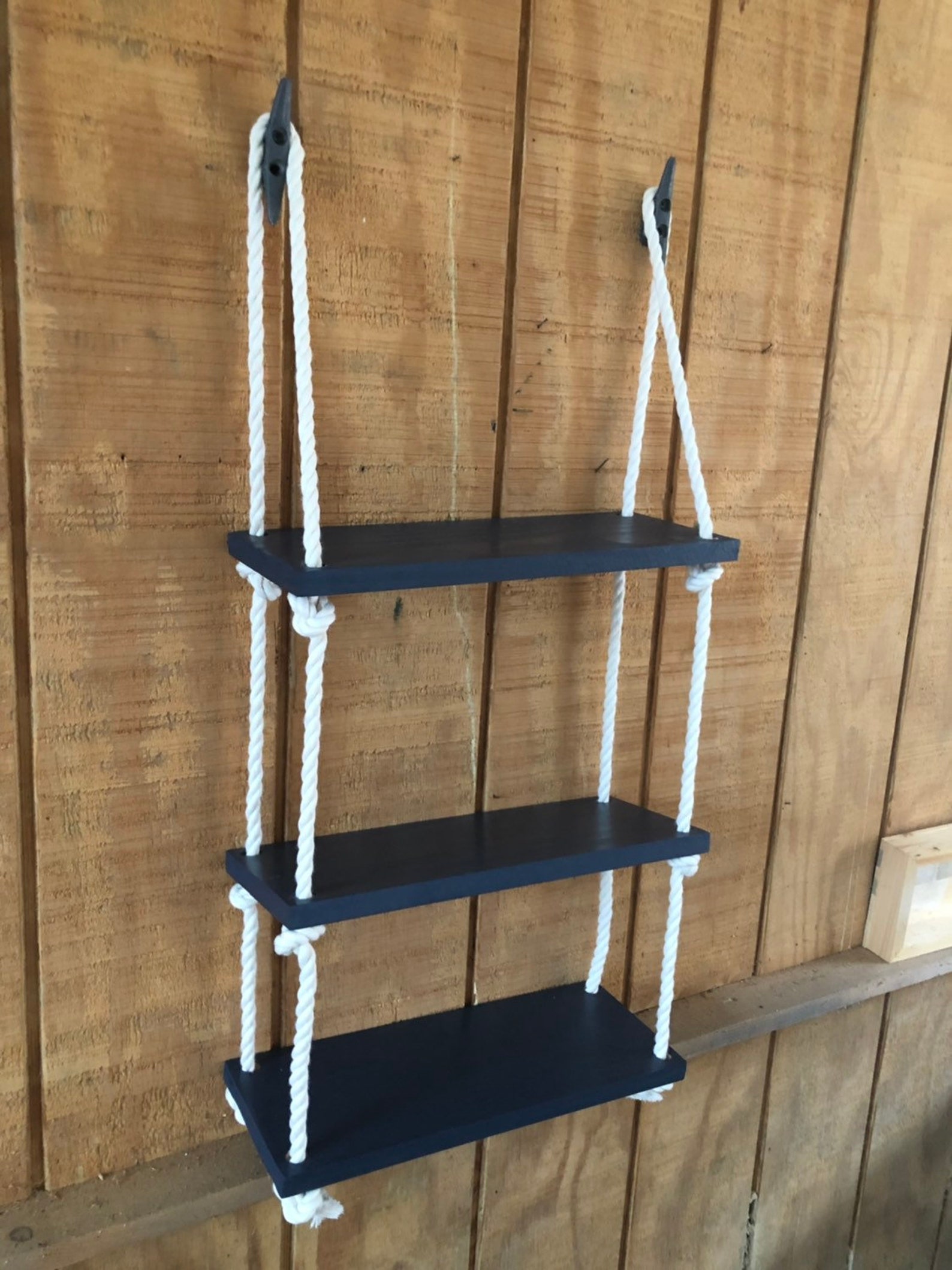 Nautical Shelf 3 Tier Nautical Shelf Coastal Wall Decor Etsy