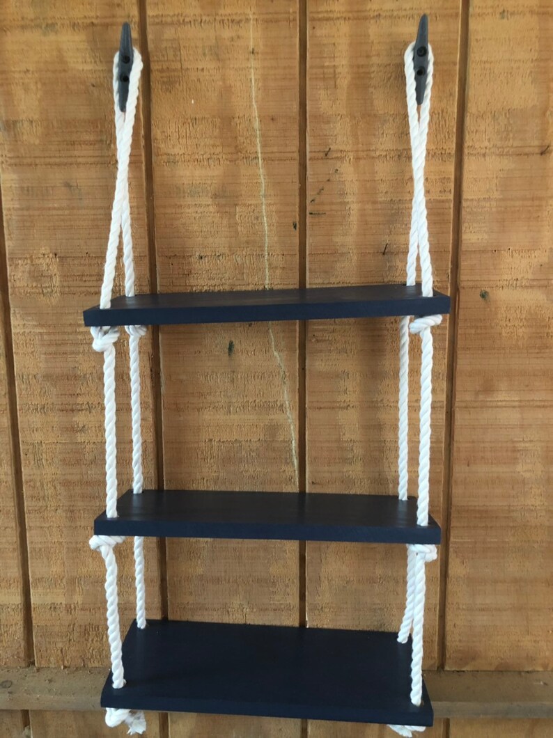 Nautical Shelf 3 Tier Nautical Shelf Coastal Wall Decor Etsy