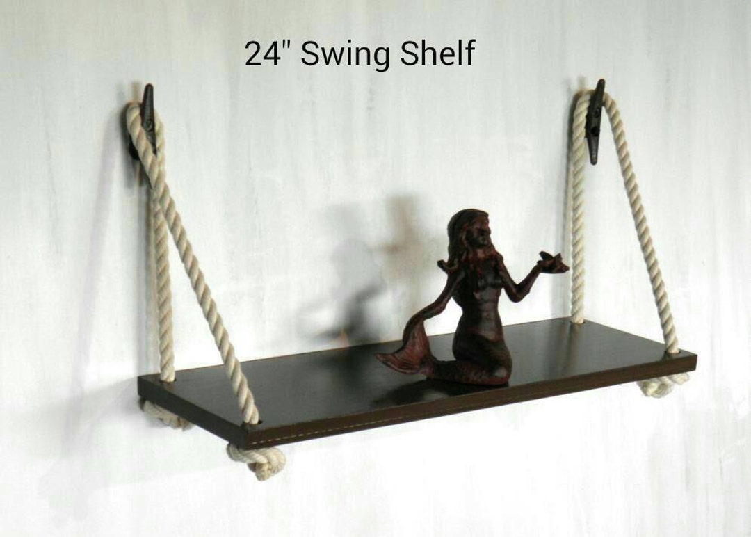 Jump Rope Shelf Nautical Rope Swing Shelf: Handmade Poplar Wood, Coastal Decor - Etsy