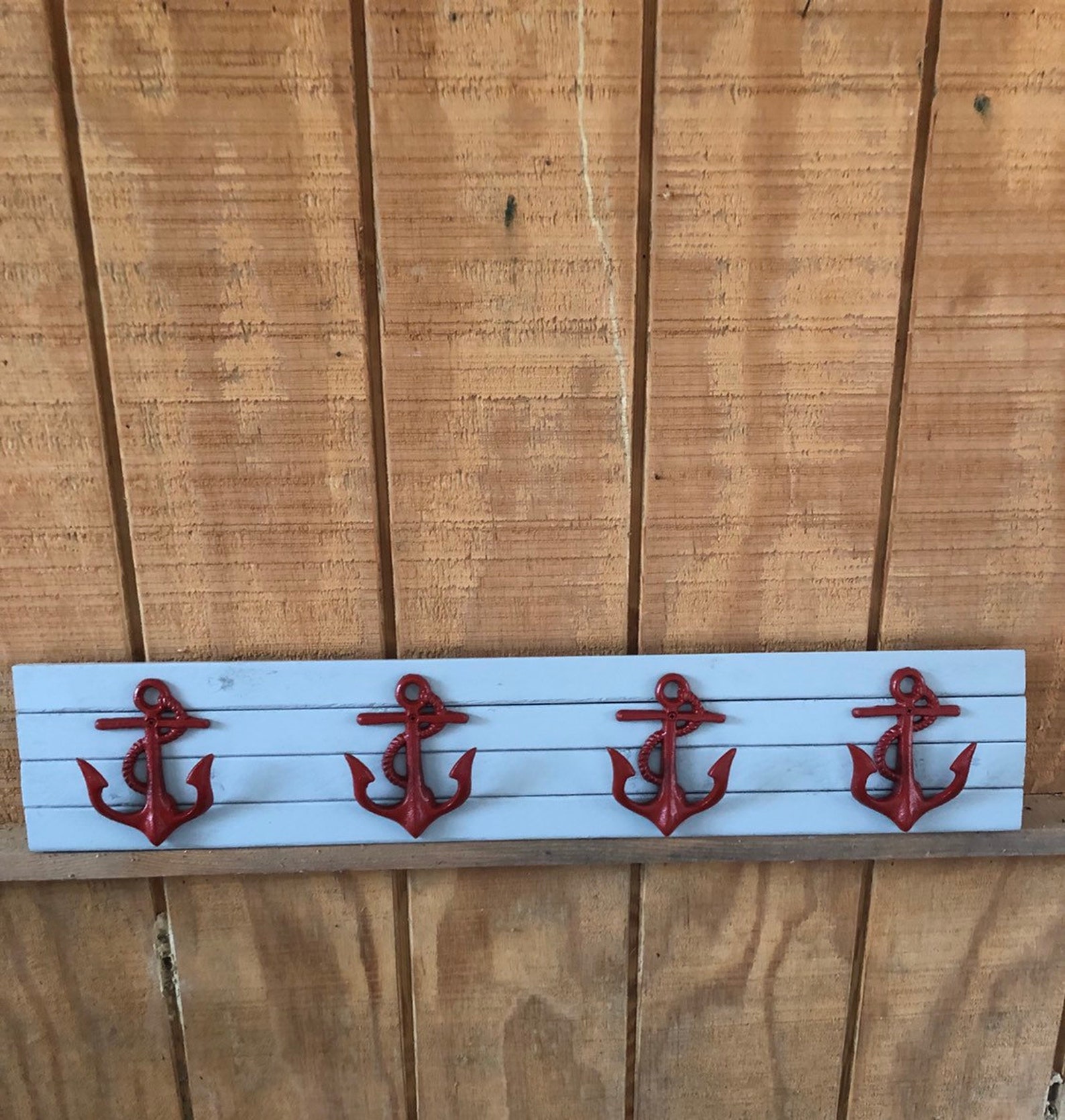 Nautical Anchor Rack Nautical Wall Hooks Nautical Decor Etsy