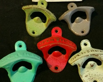 Rustic Cast Iron Wall Mount Bottle Opener: Man Cave Decor