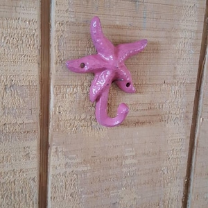 Painted Starfish Hook: Beach Nursery Decor, Nautical Towel Hook