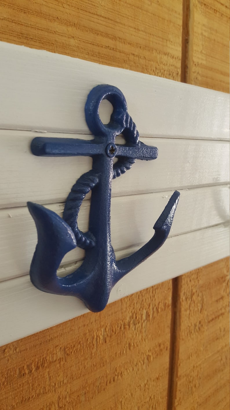 Painted Anchor / Anchor Hook / Nautical Home Decor / Beach Etsy