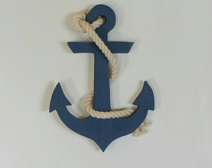 Wooden Anchor Wall Decor: Nautical Nursery Art with Rope