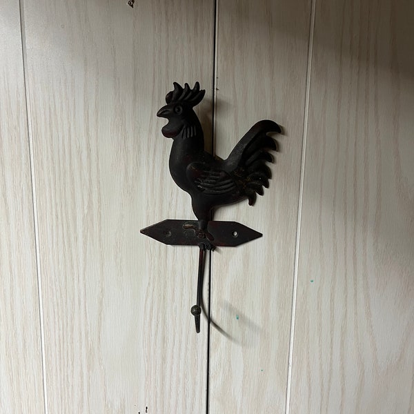 Metal Rooster, Rustic Rooster, Chicken Rooster Decore, Rooster Hook, Rooster Towel Hook, Kitchen Decor, Farmhouse Cabin Decor, Rustic Decor