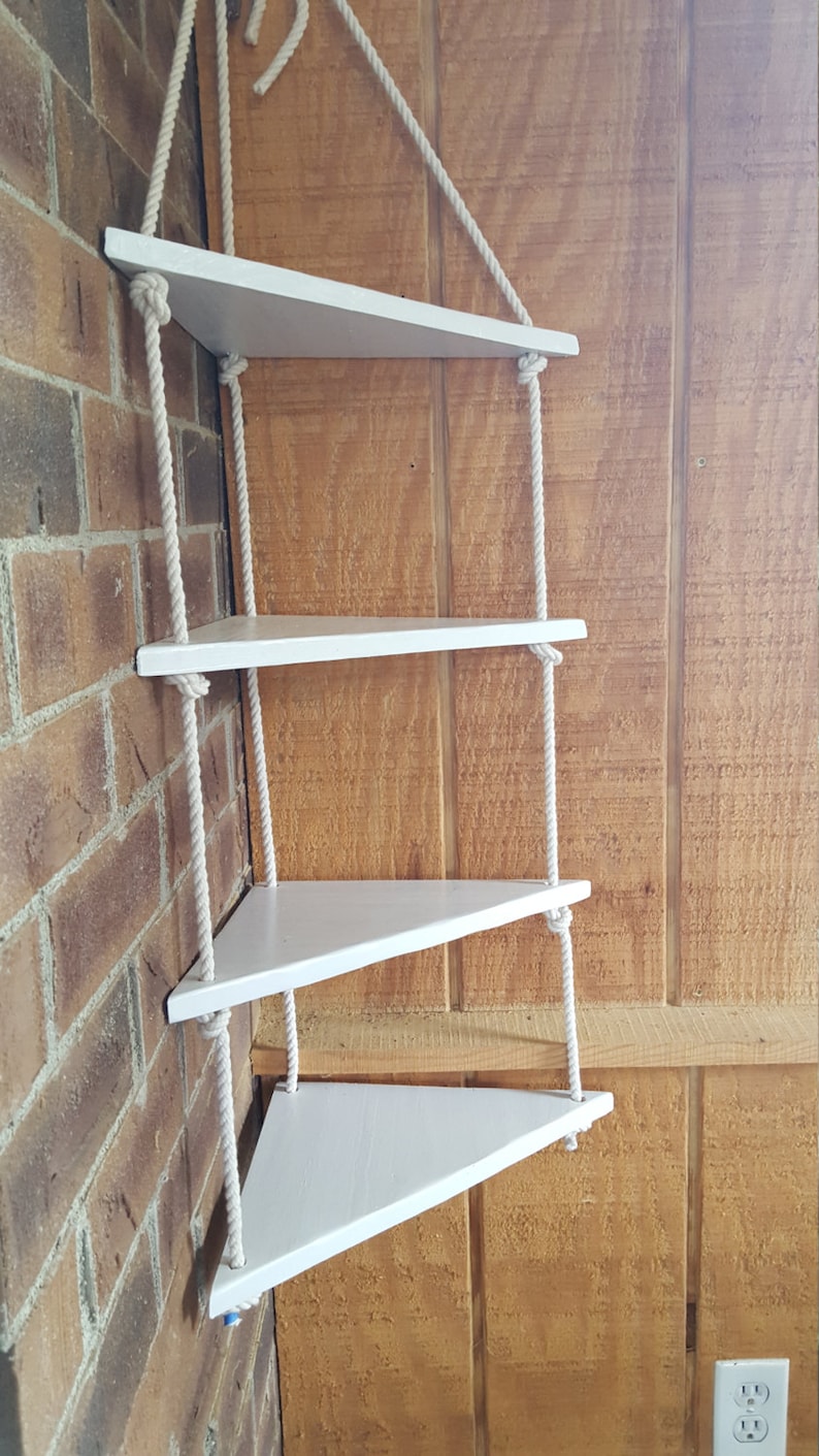 Corner Nautical Rope Swing Shelf 4 Tier Shelf Nautical Etsy UK