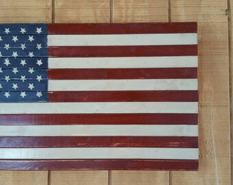 Handmade Wooden American Flag Wall Art: Rustic Patriotic Decor