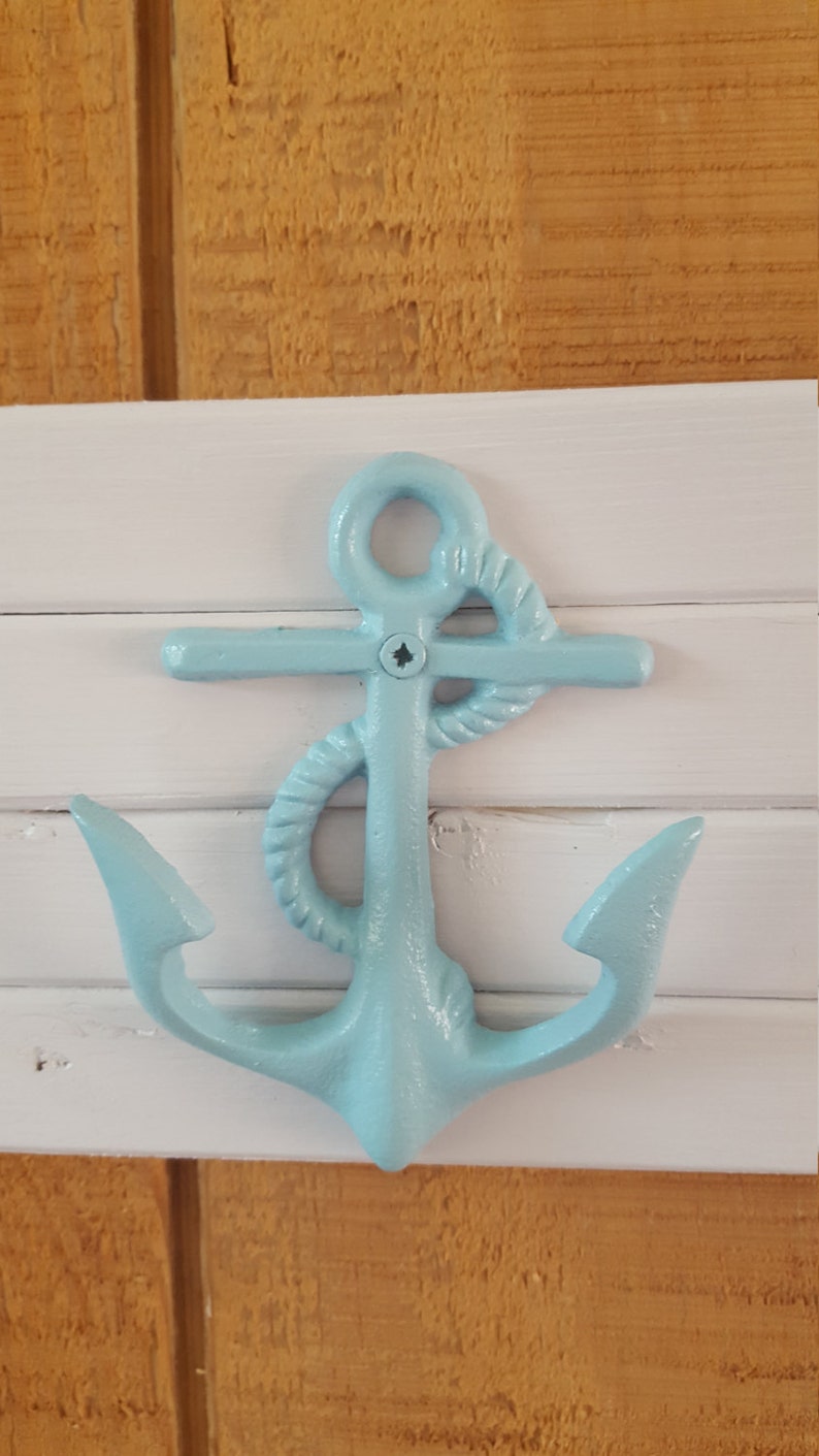 Painted Anchor / Anchor Hook / Nautical Home Decor / Beach Etsy