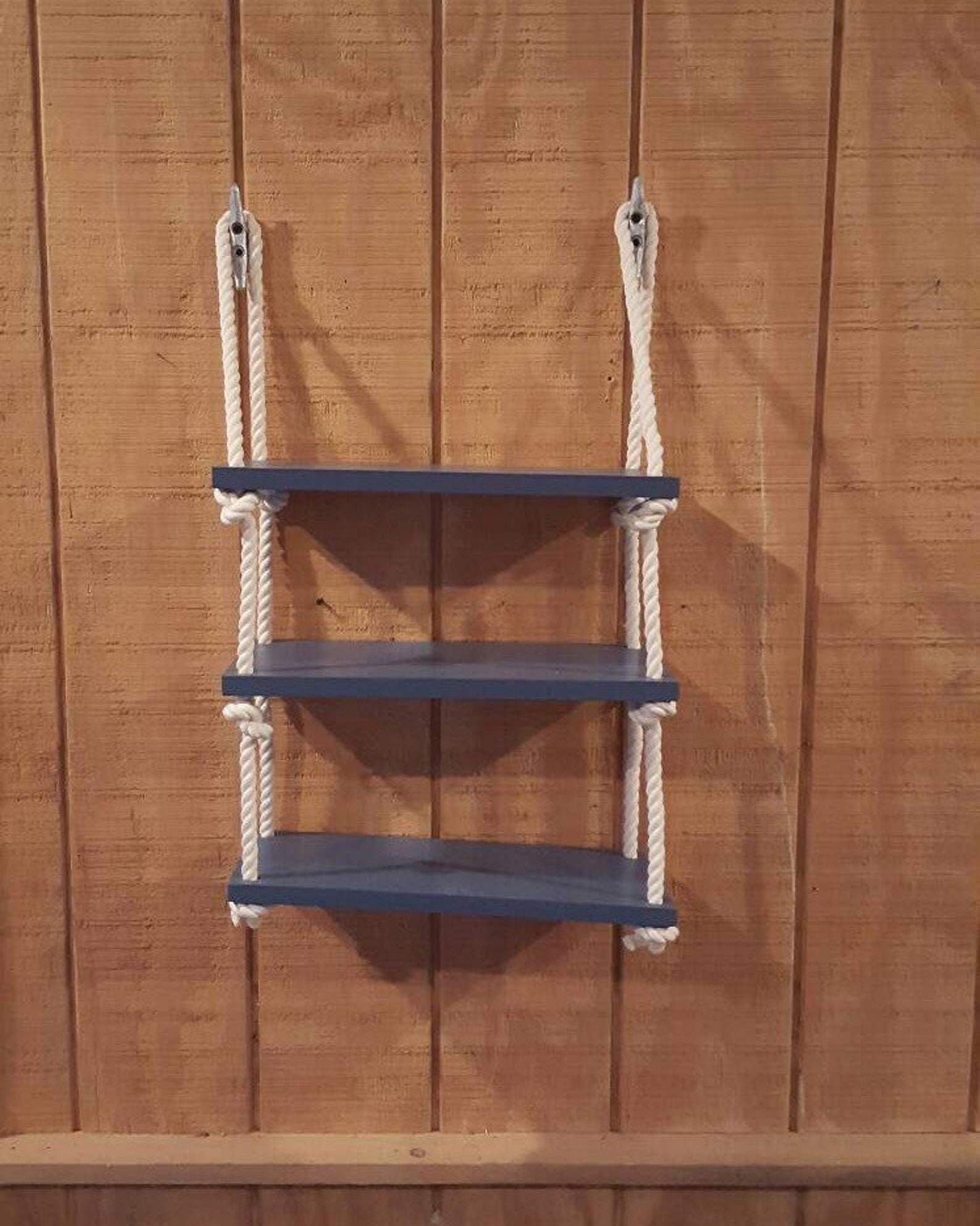 Nautical Rope Shelf 3 Tier Rope Shelf Nautical Shelf Etsy España