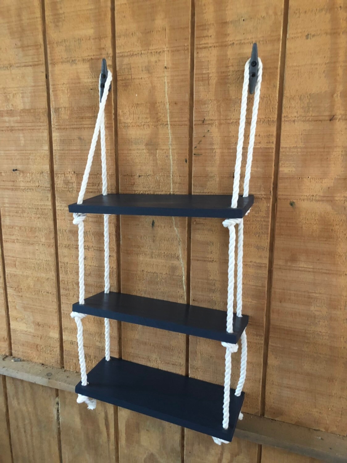 Nautical Shelf 3 Tier Nautical Shelf Coastal Wall Decor Etsy