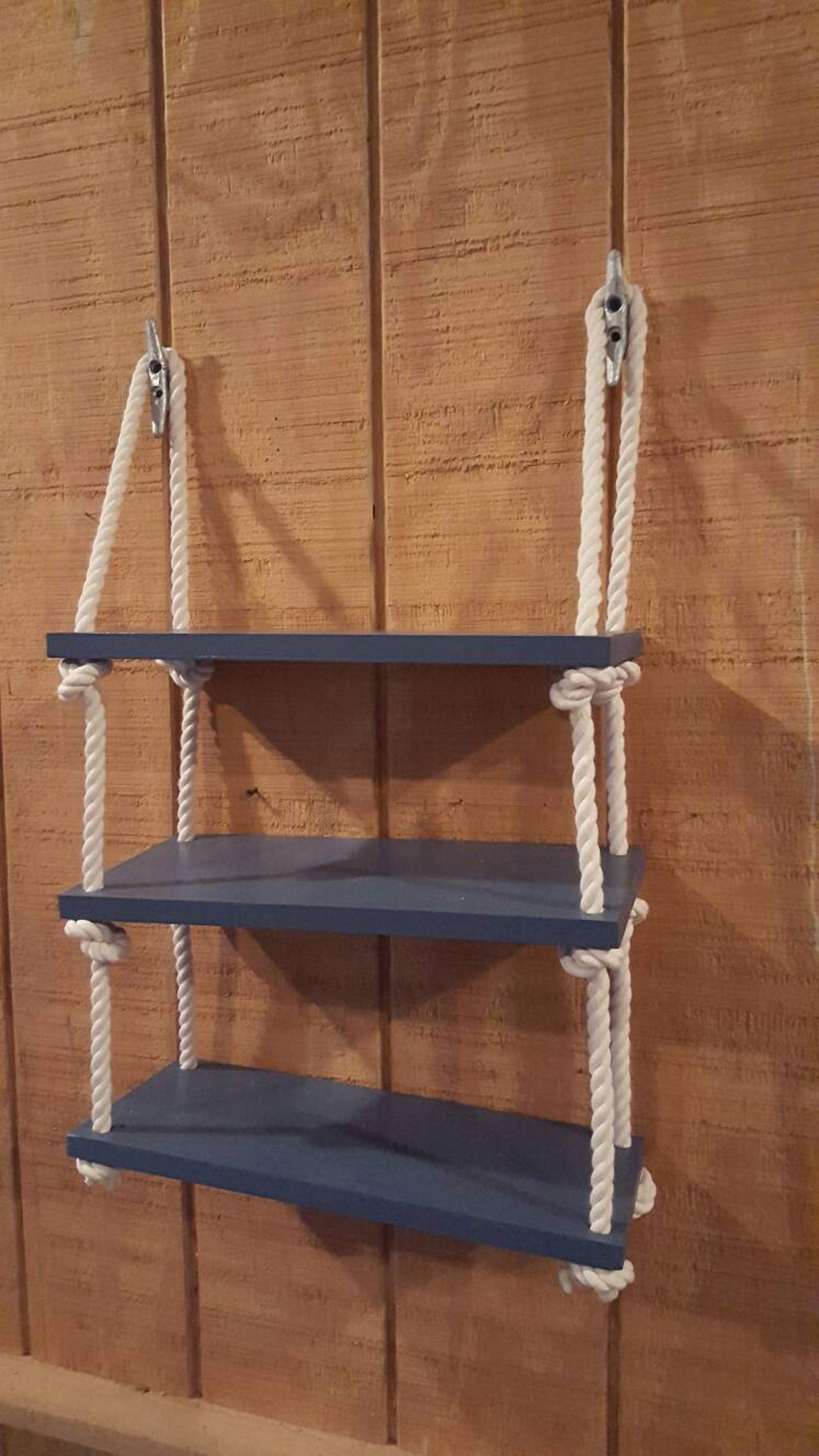 Jump Rope Shelf Nautical Rope Shelf, 3 Tier Rope Shelf, Nautical Shelf, Nautical ...