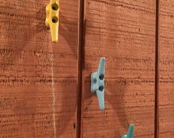 Painted 4" Boat Cleat: Nautical Decor Drawer Pull or Curtain Tie Back