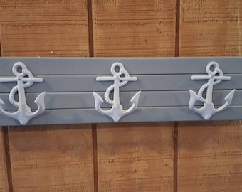 Anchor Coat Rack: Nautical Wall Decor with Hooks