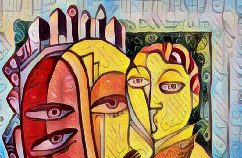 Large Print on Canvas Art Free Shipping Mysterious Conversation Size 24